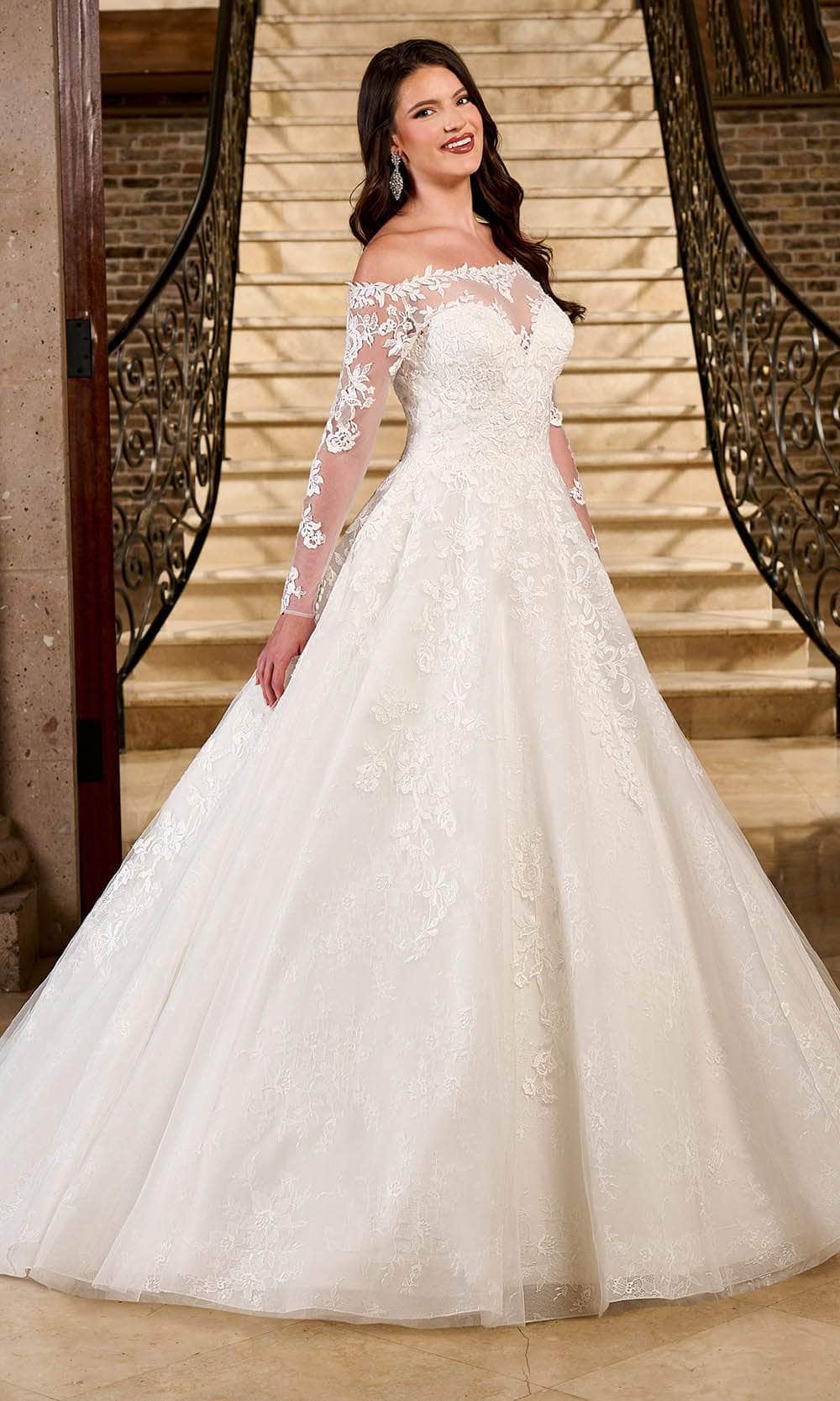 Rachel Allan RB3196 Straight Off-Shoulder Bridal Gown