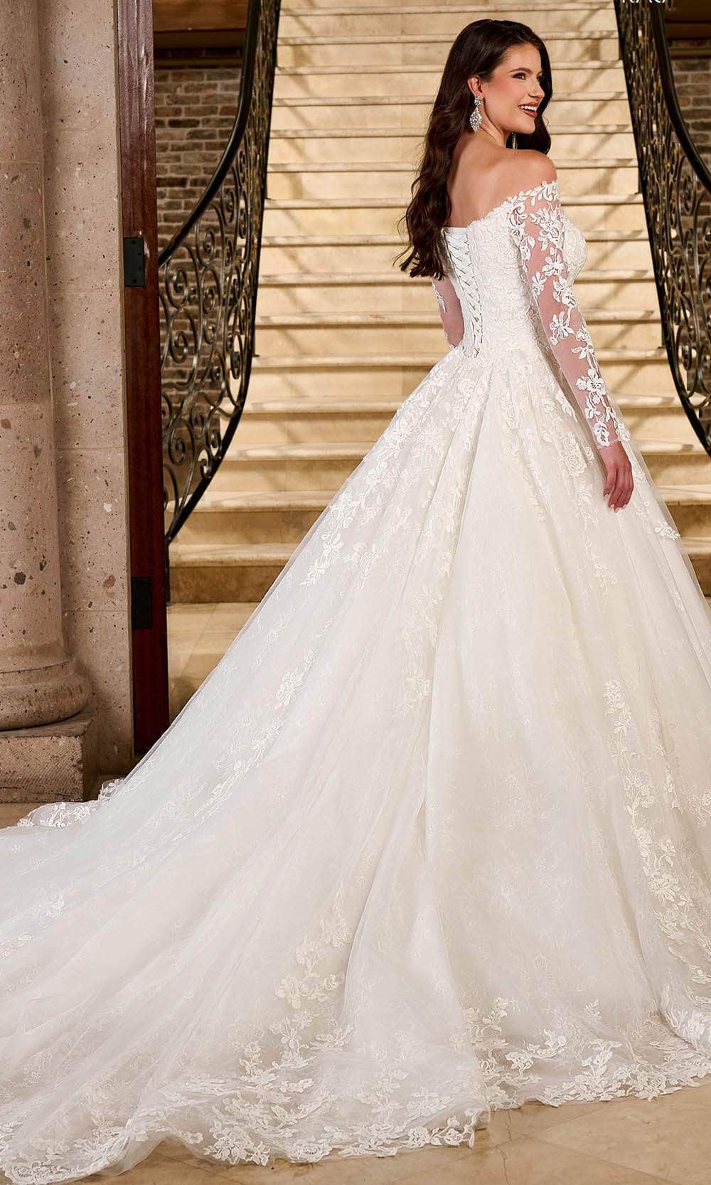 Rachel Allan RB3196 Straight Off-Shoulder Bridal Gown