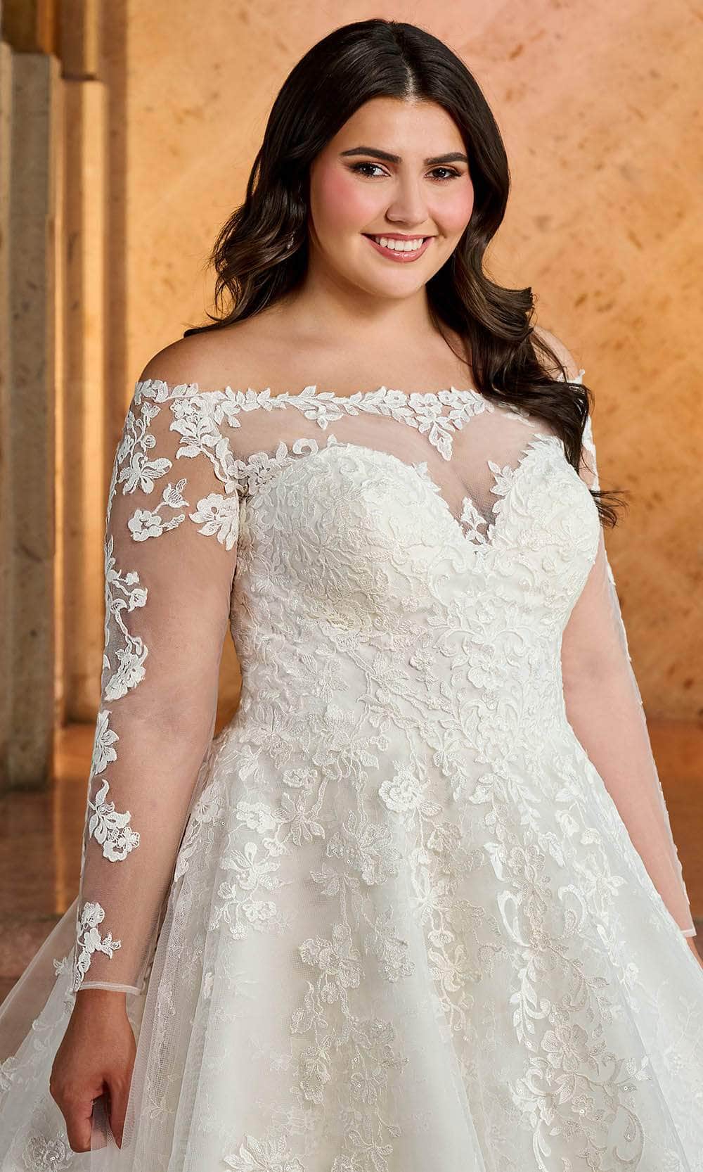 Rachel Allan RB3196 Straight Off-Shoulder Bridal Gown