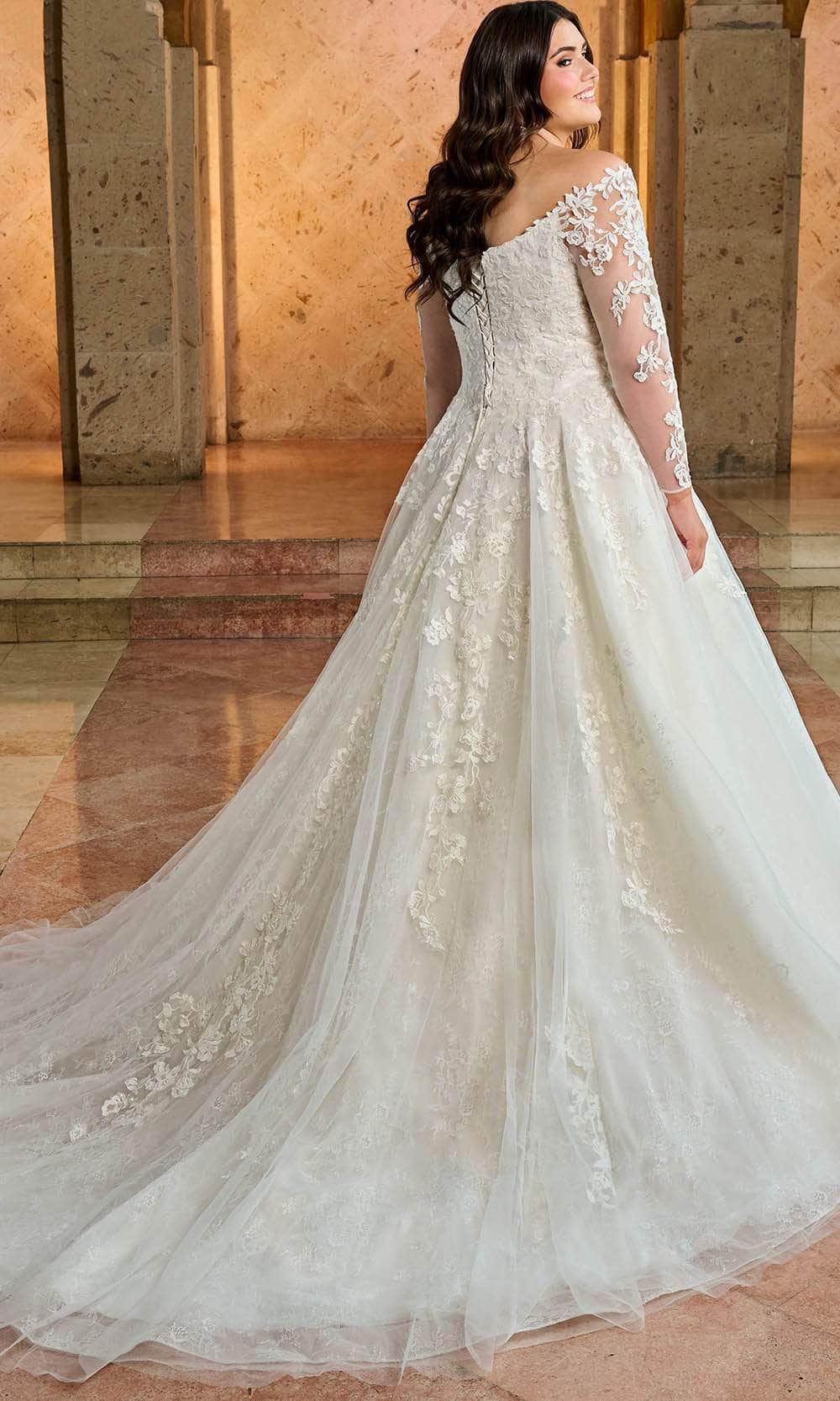 Rachel Allan RB3196 Straight Off-Shoulder Bridal Gown
