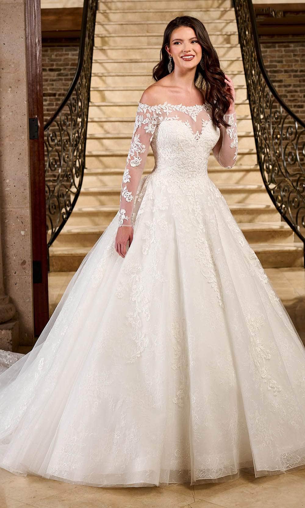 Rachel Allan RB3196 Straight Off-Shoulder Bridal Gown