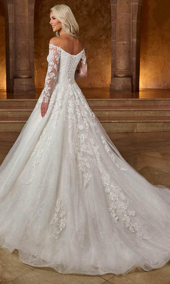 Rachel Allan RB3196 Straight Off-Shoulder Bridal Gown