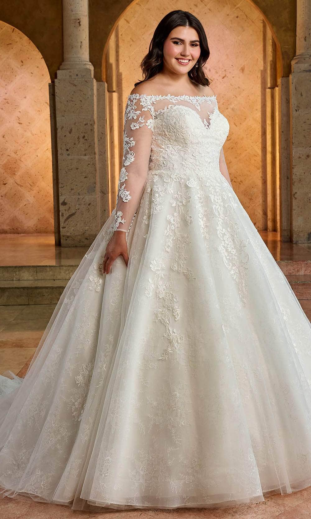 Rachel Allan RB3196 Straight Off-Shoulder Bridal Gown