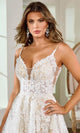 Rachel Allan RB3204 Plunging Neckline Embroidered Bridal Gown