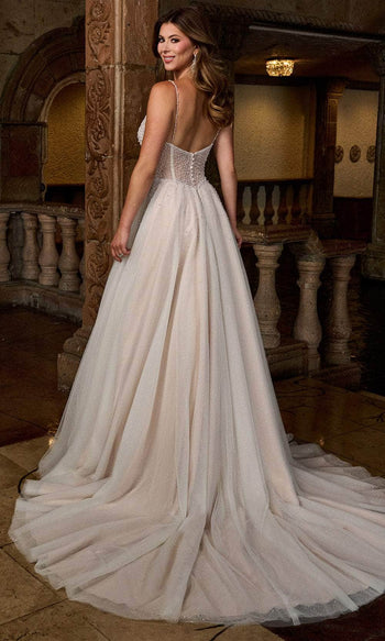 Rachel Allan RB3210 Sheer Corset Pearl Beaded Bridal Gown