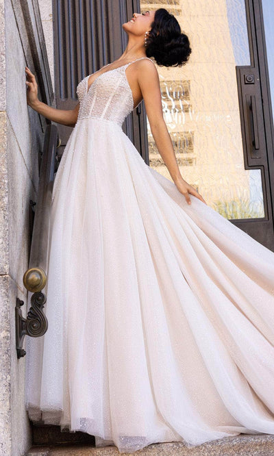 Rachel Allan RB3210 Sheer Corset Pearl Beaded Bridal Gown