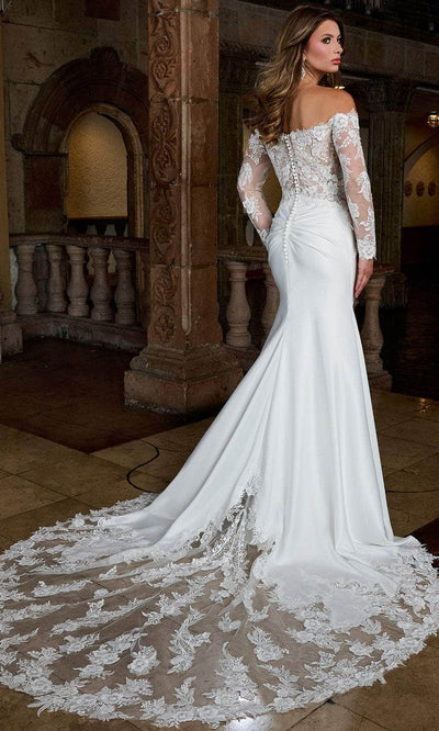 Rachel Allan RB3218 Off Shoulder Lace Wedding Gown