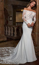 Rachel Allan RB3218 Off Shoulder Lace Wedding Gown