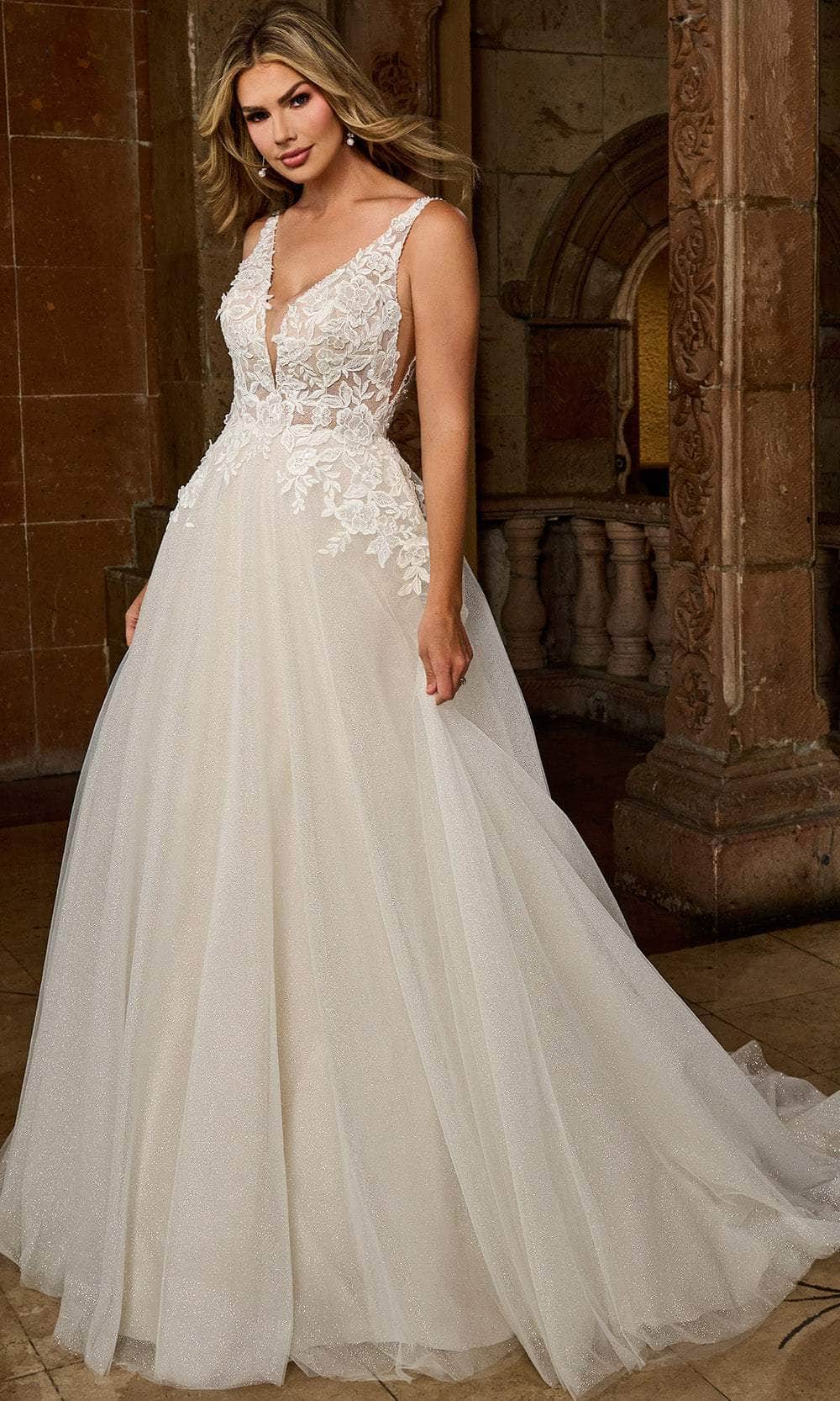 Rachel Allan RB3222 Lace Applique A-line Bridal Gown