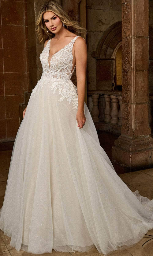 Rachel Allan RB3222 Lace Applique A-line Bridal Gown