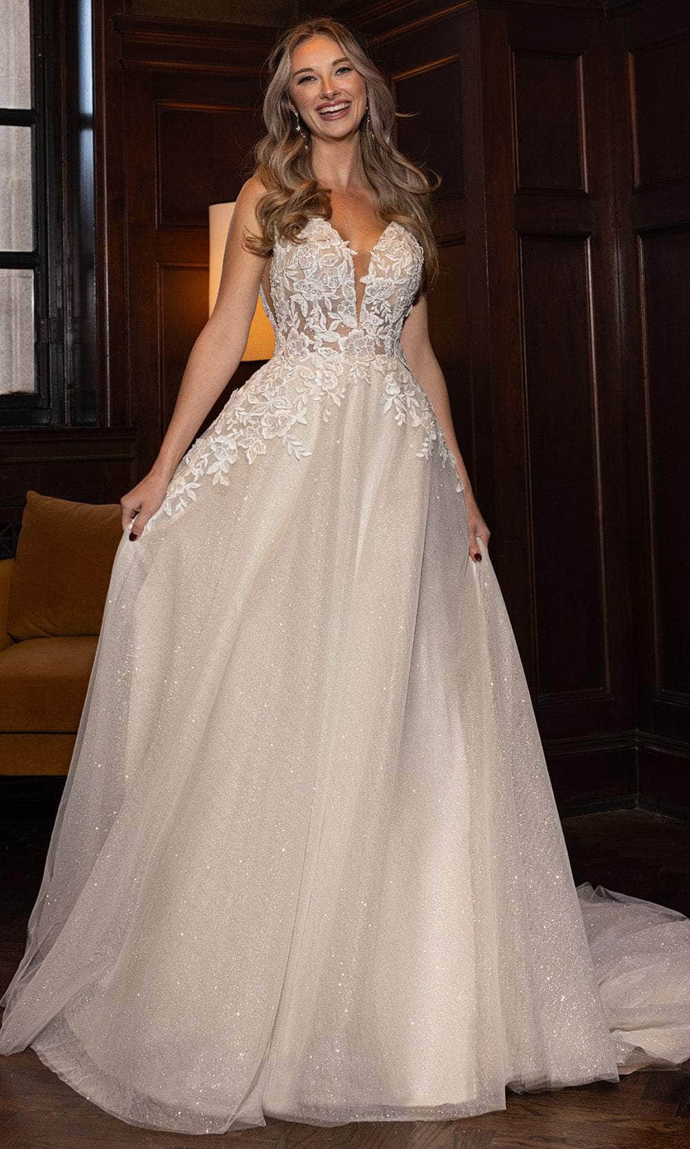 Rachel Allan RB3222 Lace Applique A-line Bridal Gown