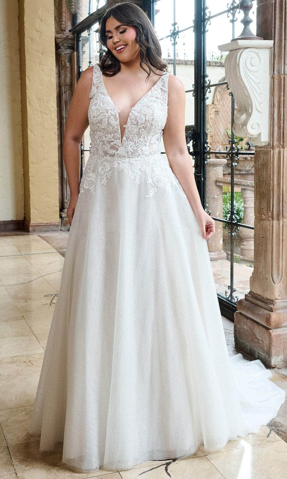Rachel Allan RB3222 Lace Applique A-line Bridal Gown