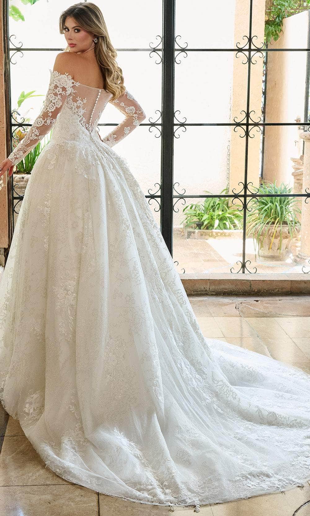 Rachel Allan RB3224 Off Shoulder Floral Lace Wedding Ballgown