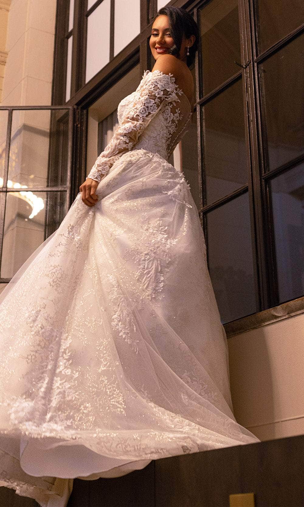 Rachel Allan RB3224 Off Shoulder Floral Lace Wedding Ballgown