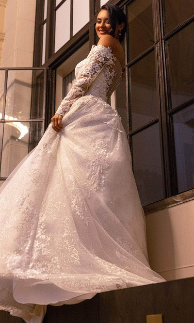 Rachel Allan RB3224 Off Shoulder Floral Lace Wedding Ballgown