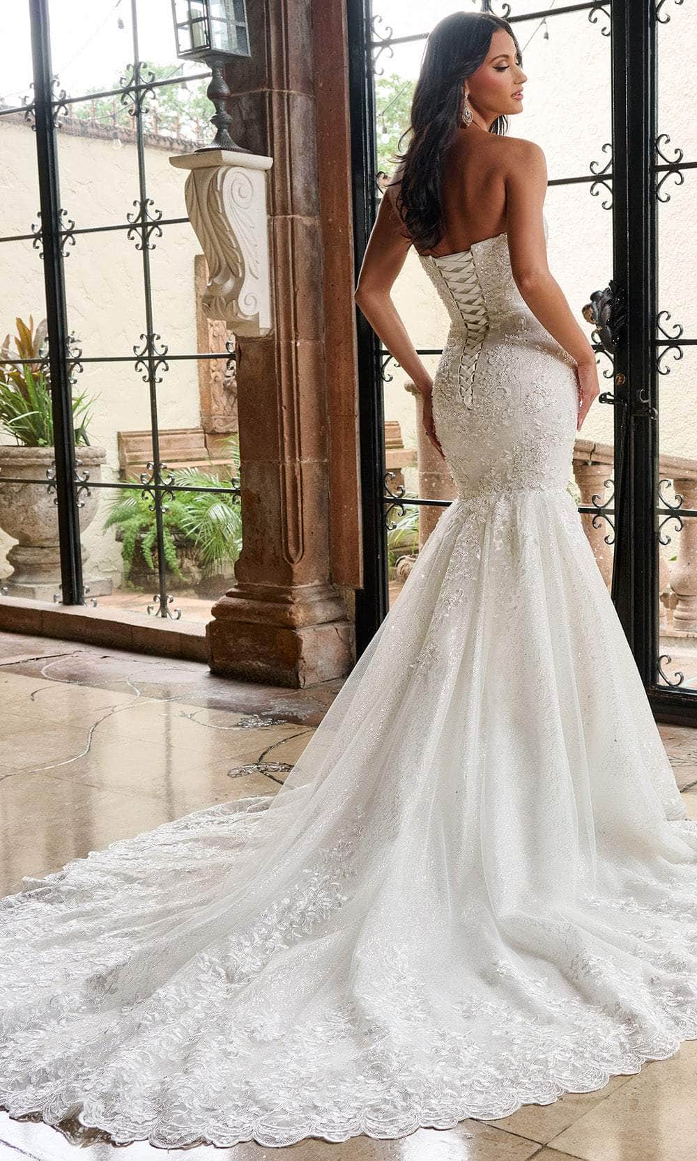 Rachel Allan RB4200 Beaded Lace Mermaid Wedding Gown