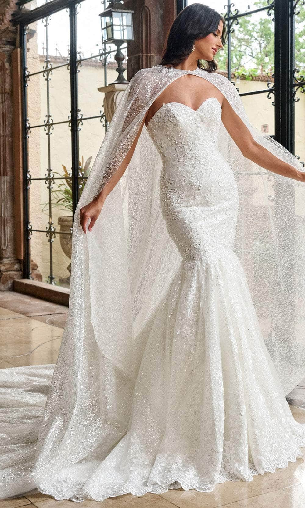 Rachel Allan RB4200 Beaded Lace Mermaid Wedding Gown