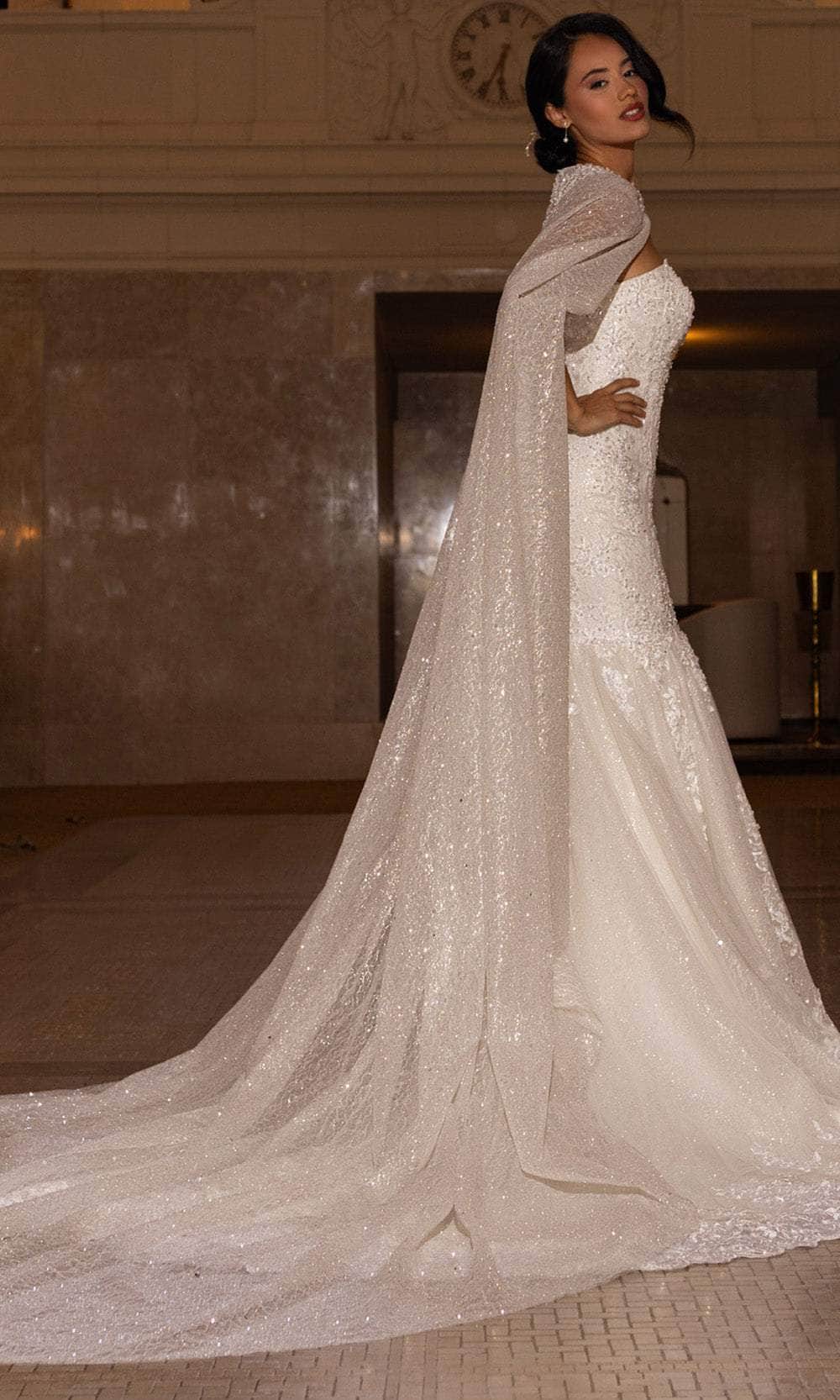 Rachel Allan RB4200 Beaded Lace Mermaid Wedding Gown