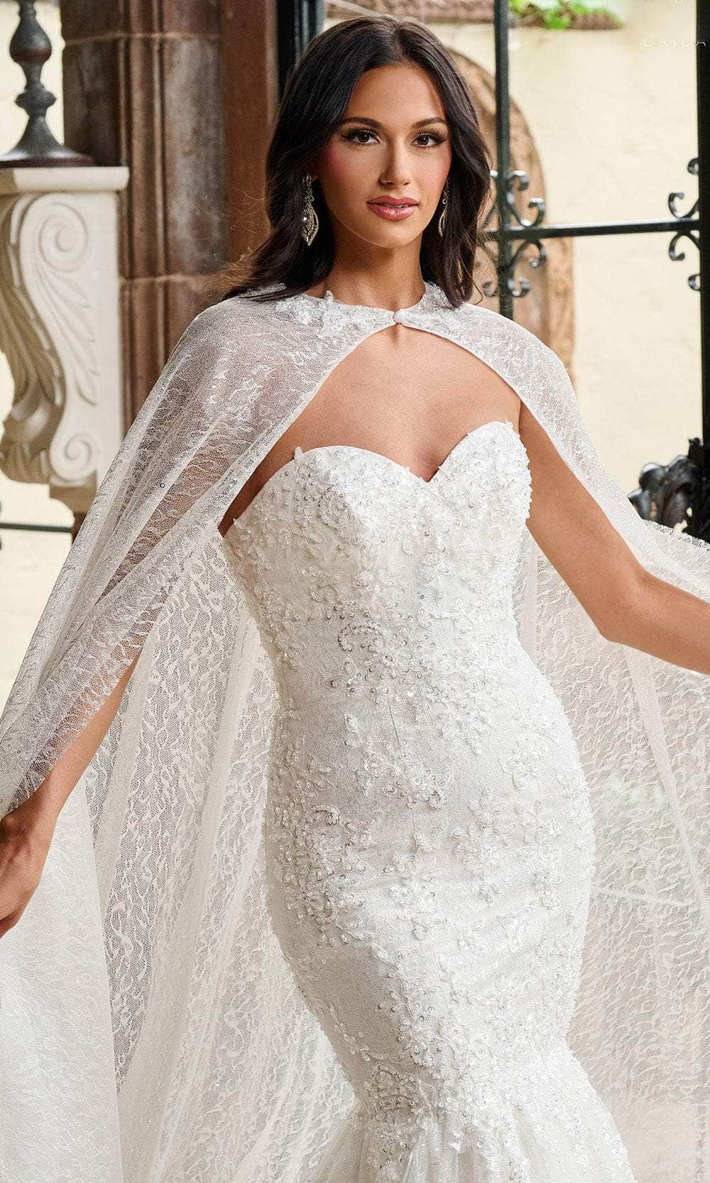 Rachel Allan RB4200 Beaded Lace Mermaid Wedding Gown