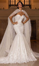 Rachel Allan RB4200 Beaded Lace Mermaid Wedding Gown