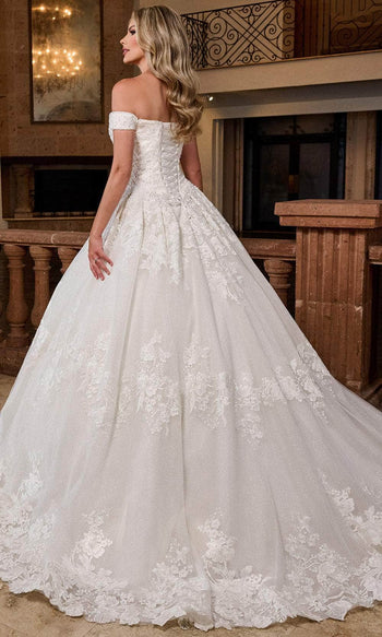 Rachel Allan RB4201 Royal Off-Shoulder Lace Ballgown