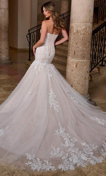 Rachel Allan RB4205 Strapless Appliqued Wedding Gown