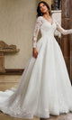 Rachel Allan RB4206 Embroidered Illusion Long Sleeve Gown