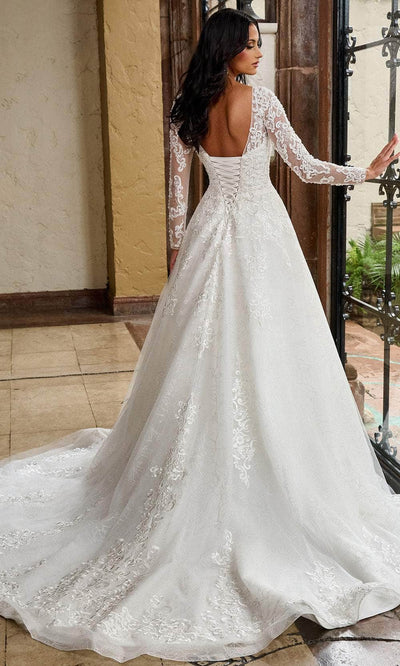 Rachel Allan RB4206 Embroidered Illusion Long Sleeve Gown