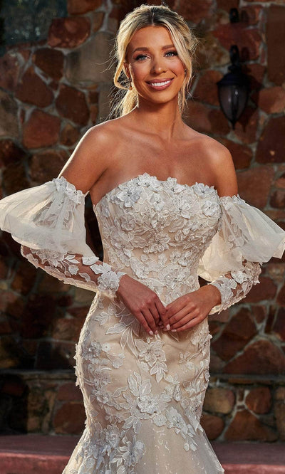 Rachel Allan RB5027 Strapless Lace Trumpet Bridal Gown