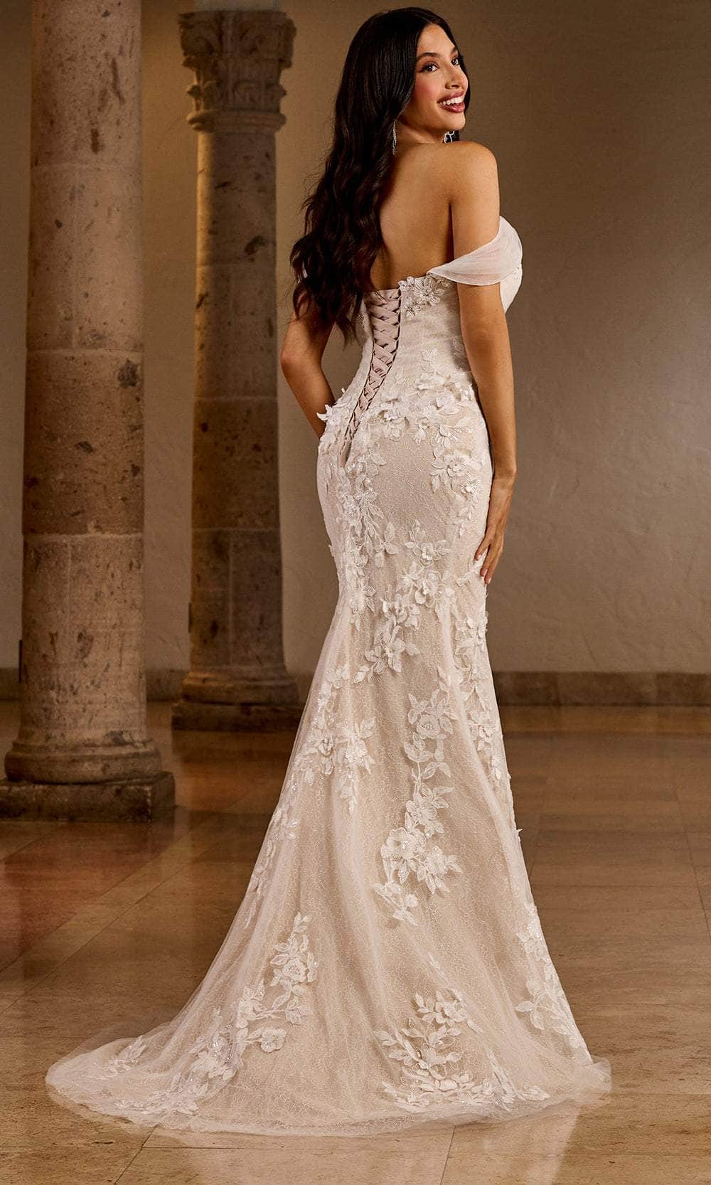Rachel Allan RB5039 Floral Appliqued Overskirt Bridal Gown