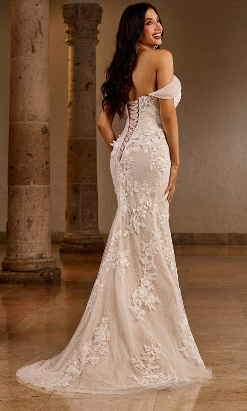 Rachel Allan RB5039 Floral Appliqued Overskirt Bridal Gown