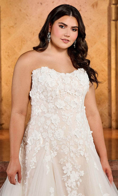 Rachel Allan RB5042 Lace Applique Strapless Bridal Gown