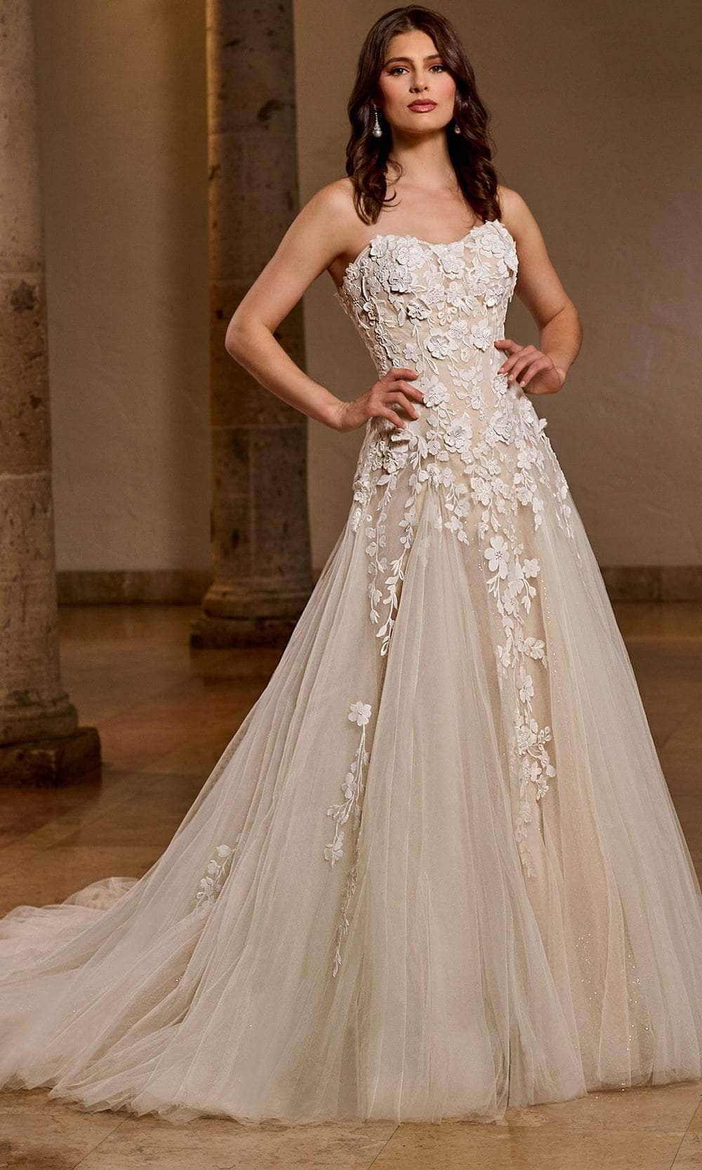 Rachel Allan RB5042 - Lace Applique Strapless Bridal Gown Bridal Dresses