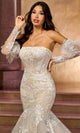 Rachel Allan RB5044 Strapless Embroidered Trumpet Bridal Gown