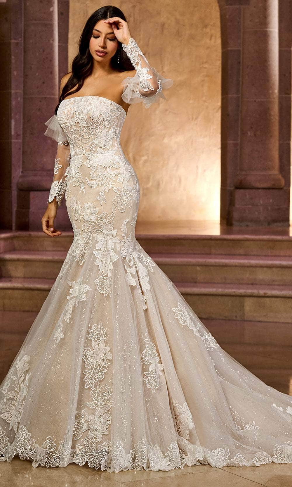 Rachel Allan RB5044 Strapless Embroidered Trumpet Bridal Gown