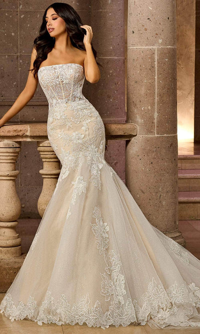 Rachel Allan RB5044 Strapless Embroidered Trumpet Bridal Gown