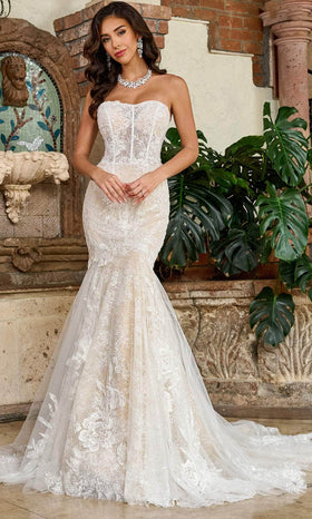 Rachel Allan RB5066 Trumpet Skirt Embroidered Bridal Gown