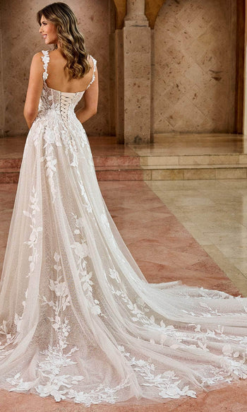 Rachel Allan RB5068 Floral Appliqued Scoop Bridal Gown