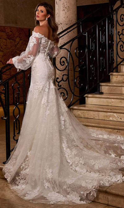 Rachel Allan RB5082 Off-Shoulder Floral Lace Mermaid Gown