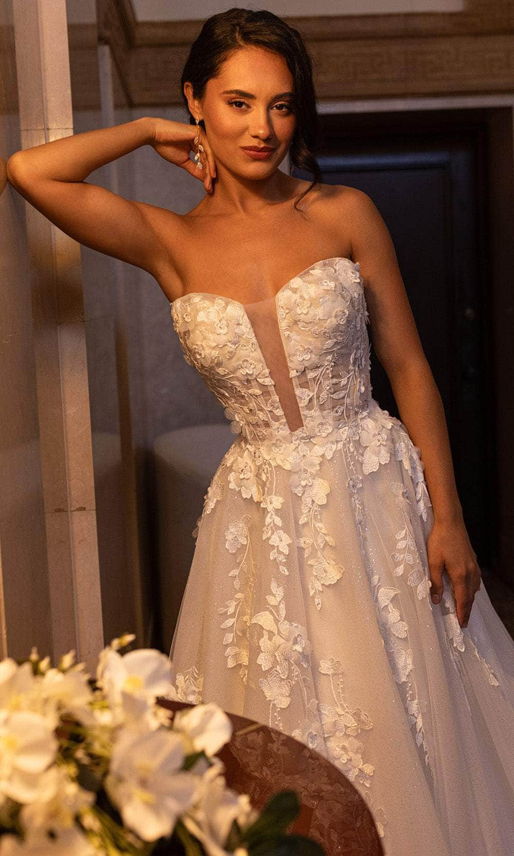 Rachel Allan RB5084 Floral Sweetheart Wedding Gown