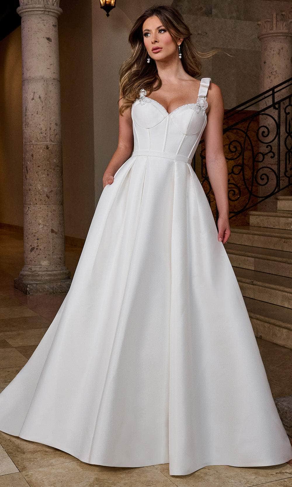 Rachel Allan RB5086 Pleated Skirt Sweetheart Wedding Gown