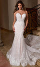 Rachel Allan RB5088 Sheer Bodice Bridal Gown with Floral Applique