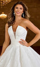 Rachel Allan RB6150 V-Neck Floral Print A-Line Gown