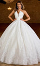 Rachel Allan RB6150 V-Neck Floral Print A-Line Gown