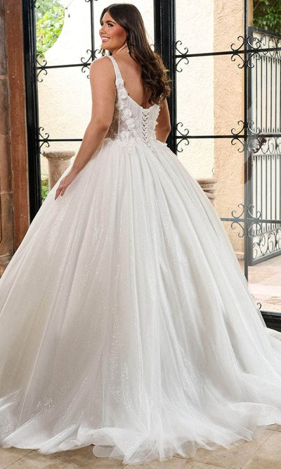 Rachel Allan RB6165 Glitter Tulle Ballgown with Corset Bodice
