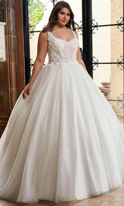 Rachel Allan RB6165 Glitter Tulle Ballgown with Corset Bodice