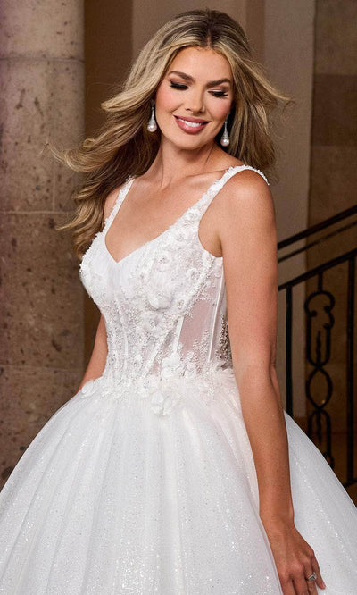 Rachel Allan RB6165 Glitter Tulle Ballgown with Corset Bodice