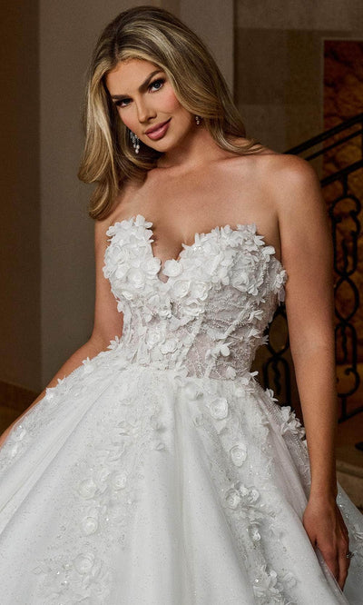 Rachel Allan RB6167 3D Floral Strapless Bridal Ballgown