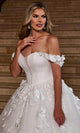 Rachel Allan RB6170 Off-Shoulder Floral Corset Ballgown