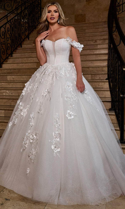 Rachel Allan RB6170 Off-Shoulder Floral Corset Ballgown